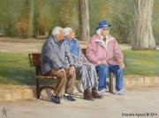 Les amis sur le banc